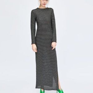 ISO: Black and Gold Zara knit maxi dress